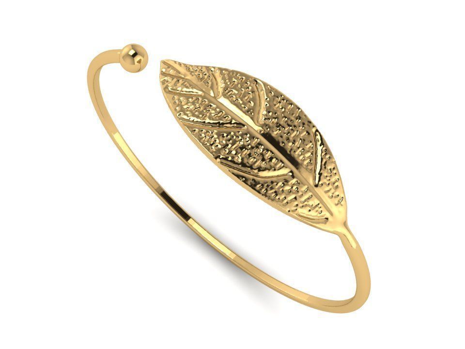 Leaf bracelet 630 3D print model_1