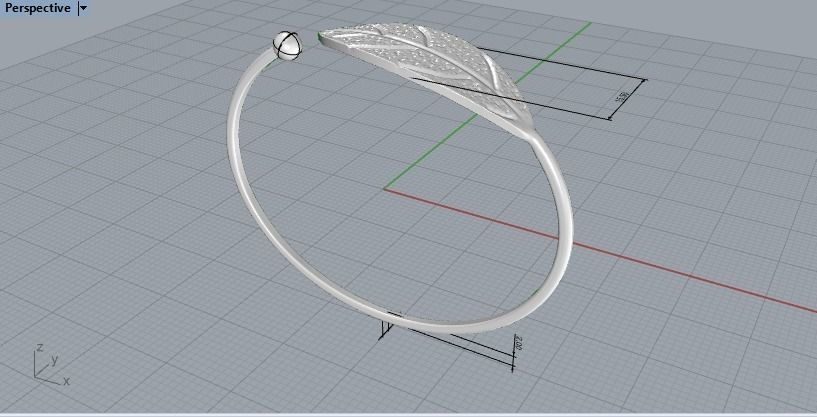 Leaf bracelet 630 3D print model_6