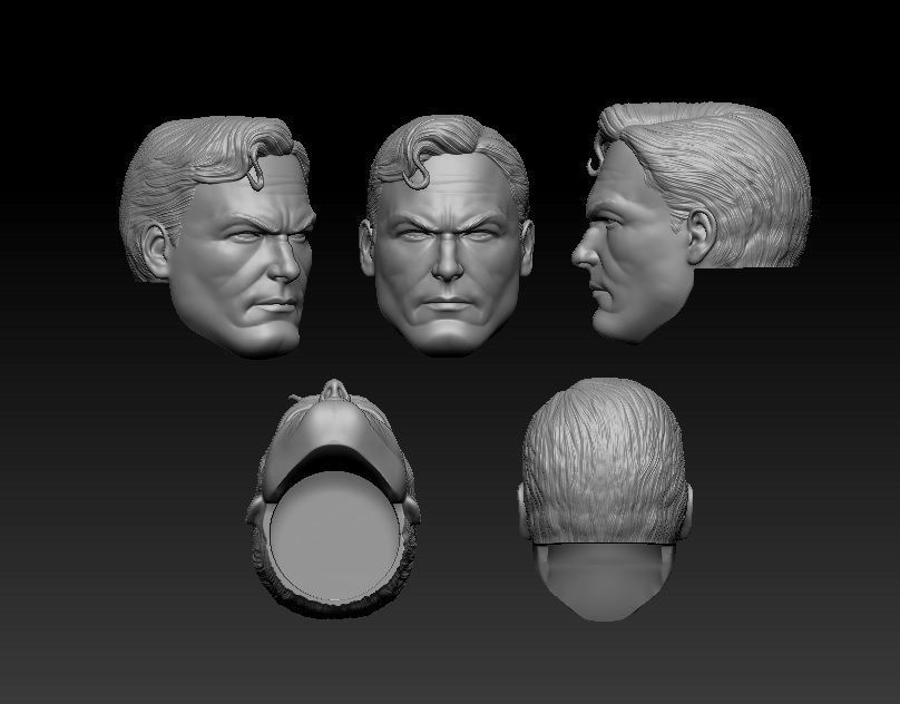 Alex Ross Superman - Headsculpt for Action Figures 3D print model_3