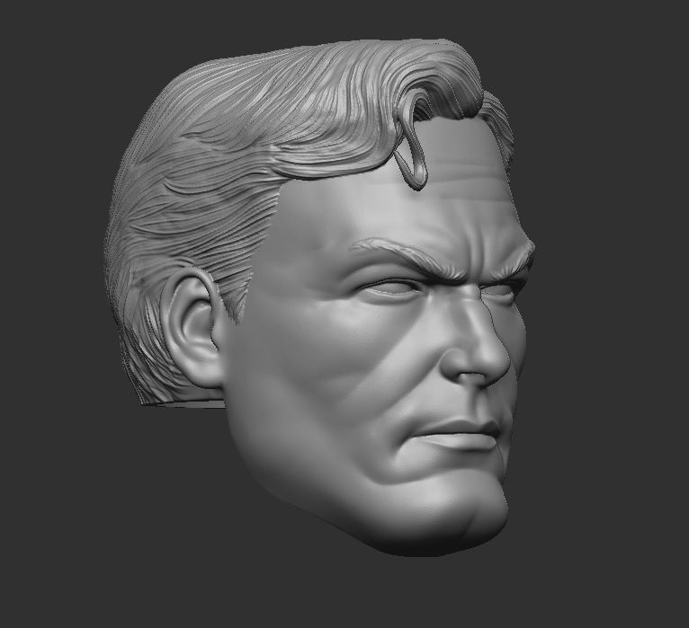 Alex Ross Superman - Headsculpt for Action Figures 3D print model_4