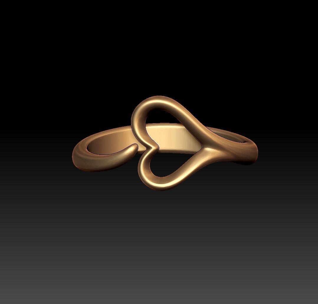 Heart Ring 3D print model_11