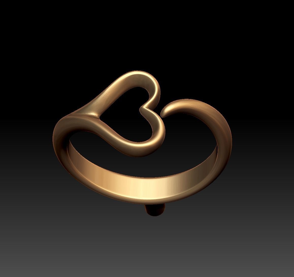 Heart Ring 3D print model_12