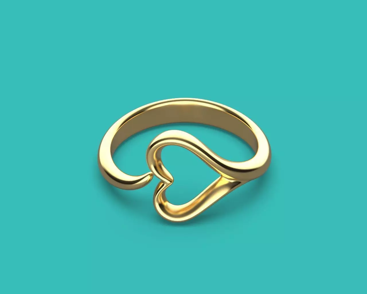 Heart Ring 3D print model_0