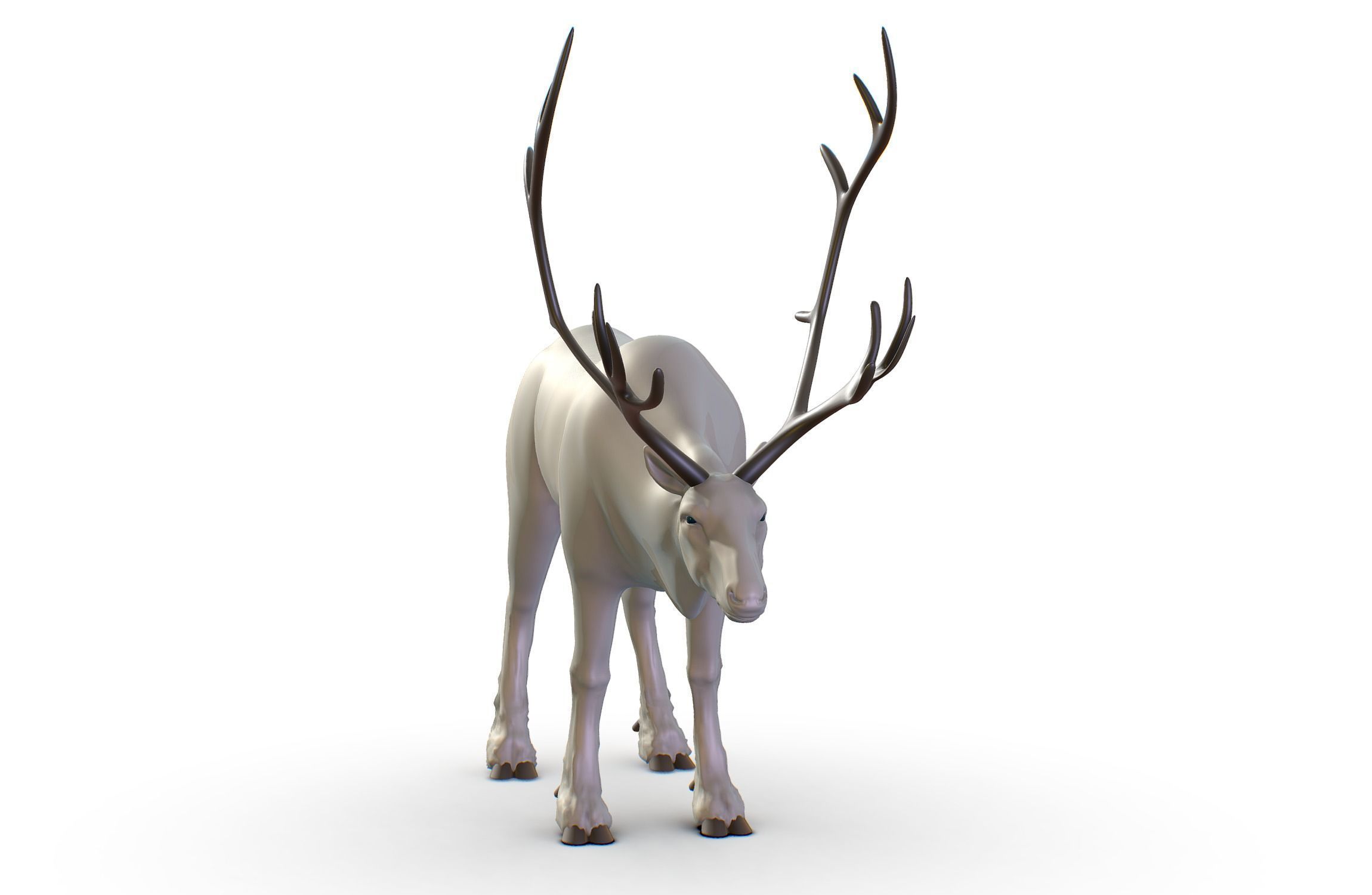High Poly Realistic Reindeer 3D model_3