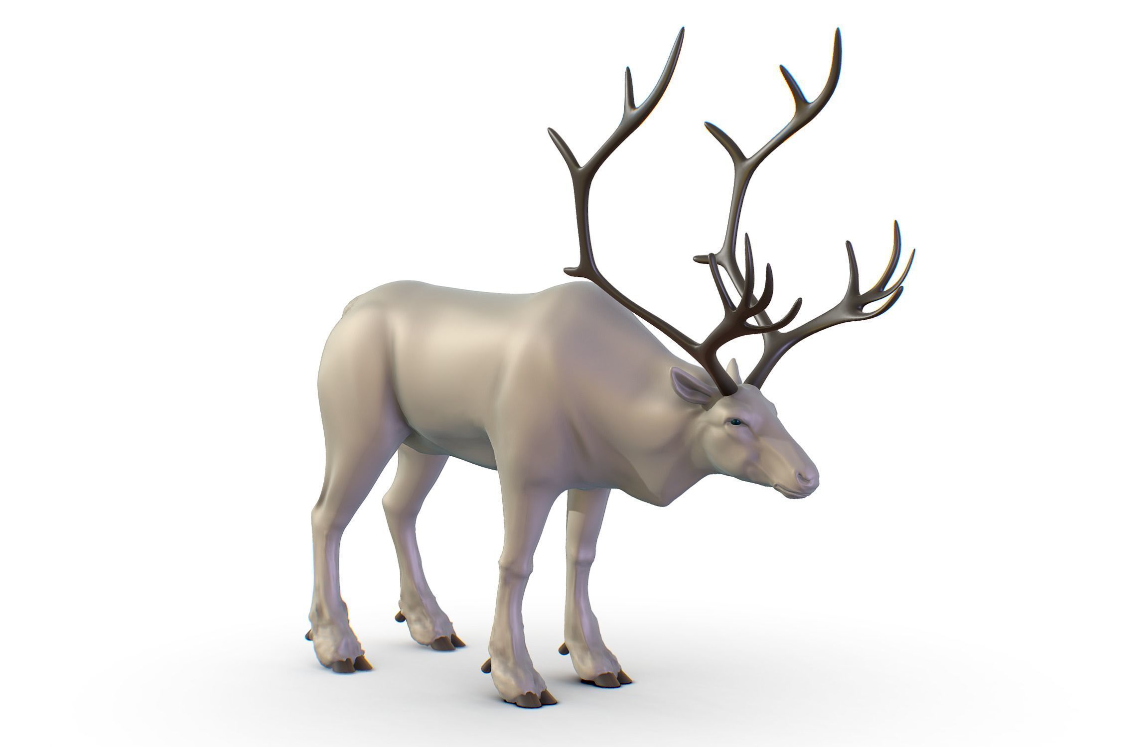 High Poly Realistic Reindeer 3D model_1