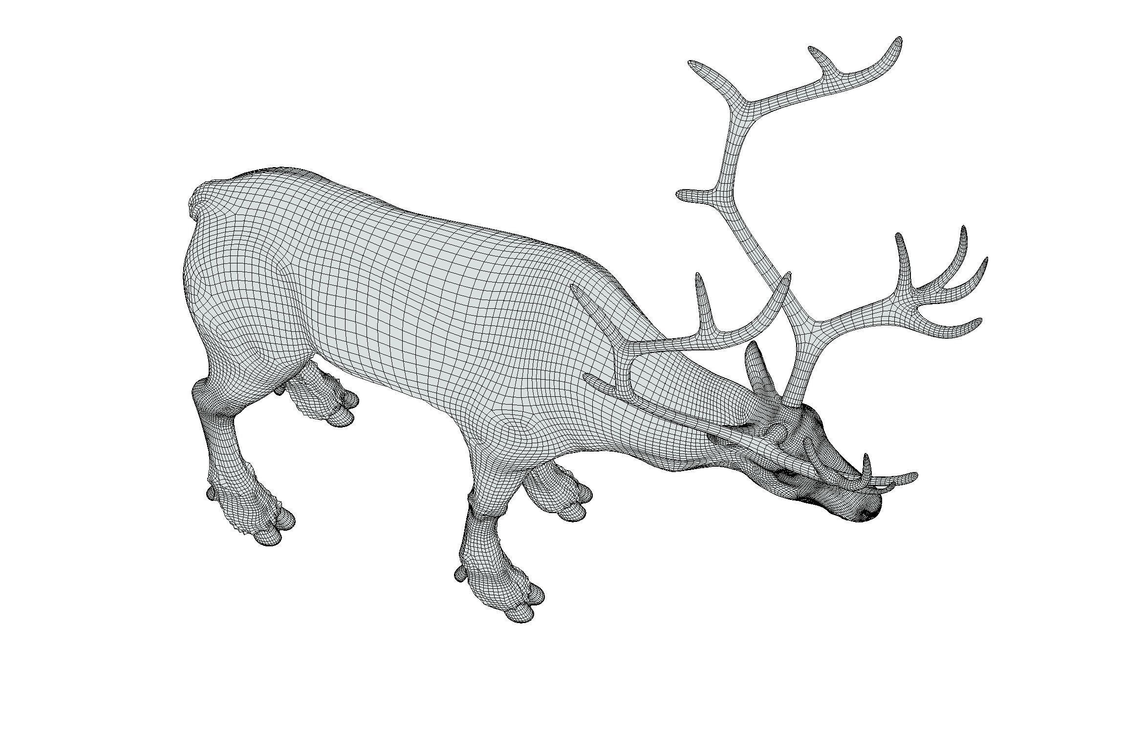 High Poly Realistic Reindeer 3D model_18