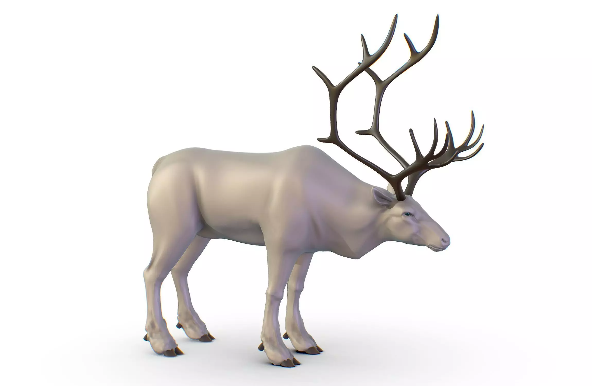High Poly Realistic Reindeer 3D model_0