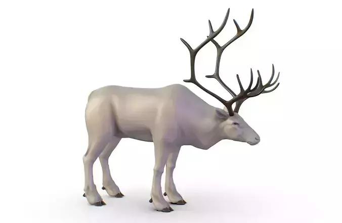 High Poly Realistic Reindeer