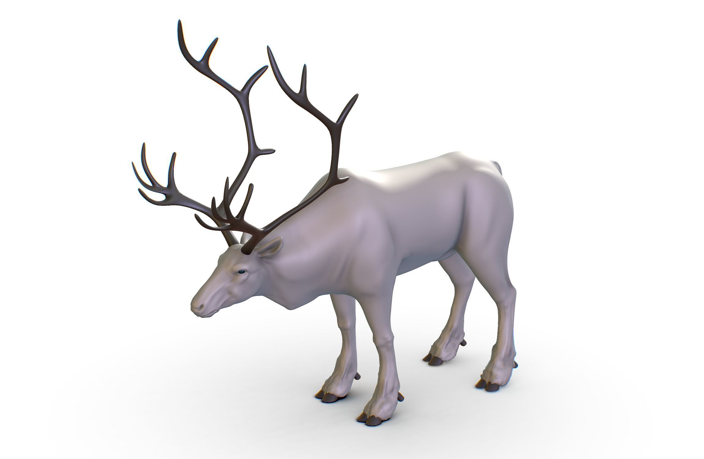 High Poly Realistic Reindeer 3D model_5
