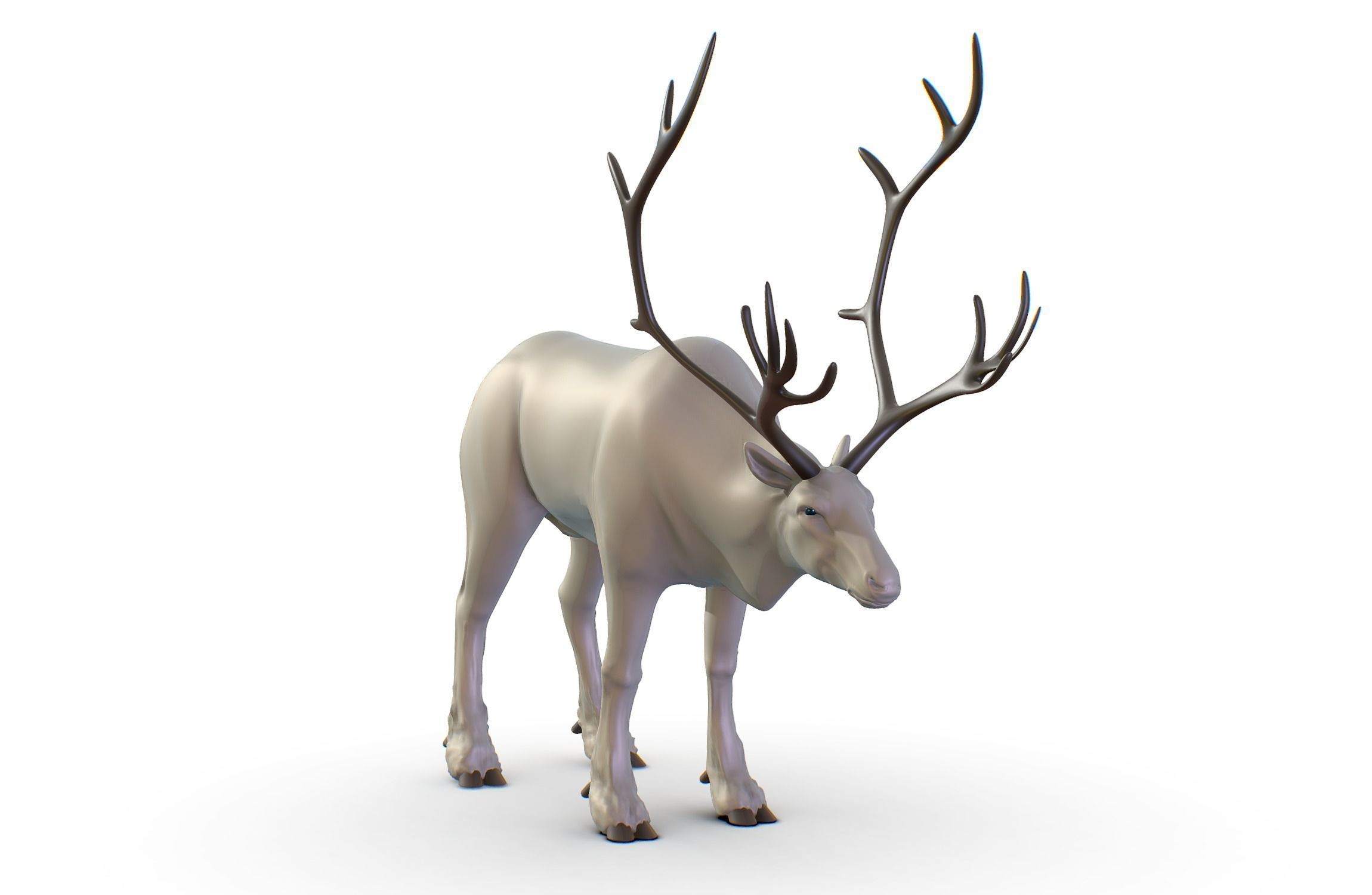 High Poly Realistic Reindeer 3D model_2