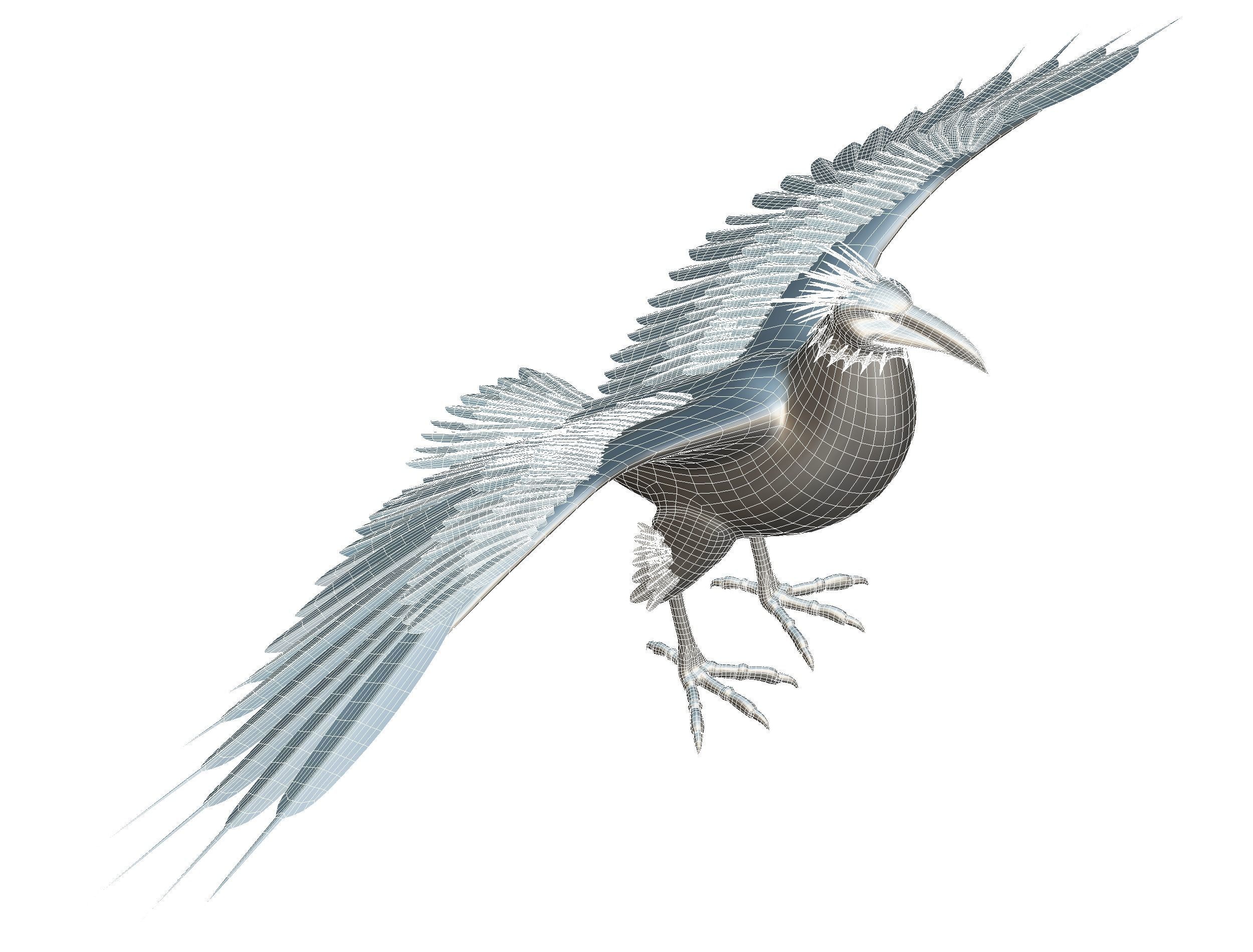 High Poly the Mythical Bird Predator Roc Low-poly 3D model_20