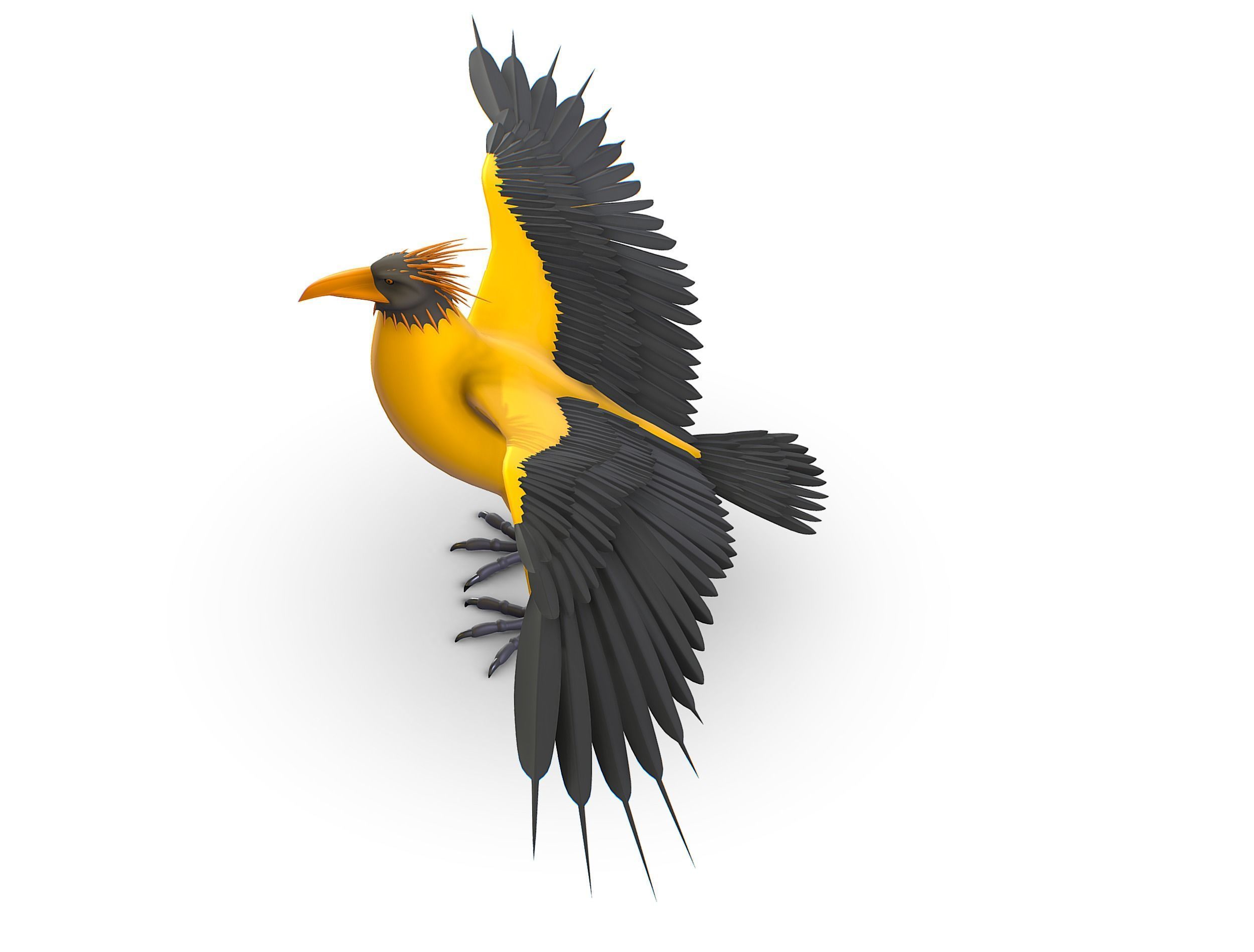 High Poly the Mythical Bird Predator Roc Low-poly 3D model_6