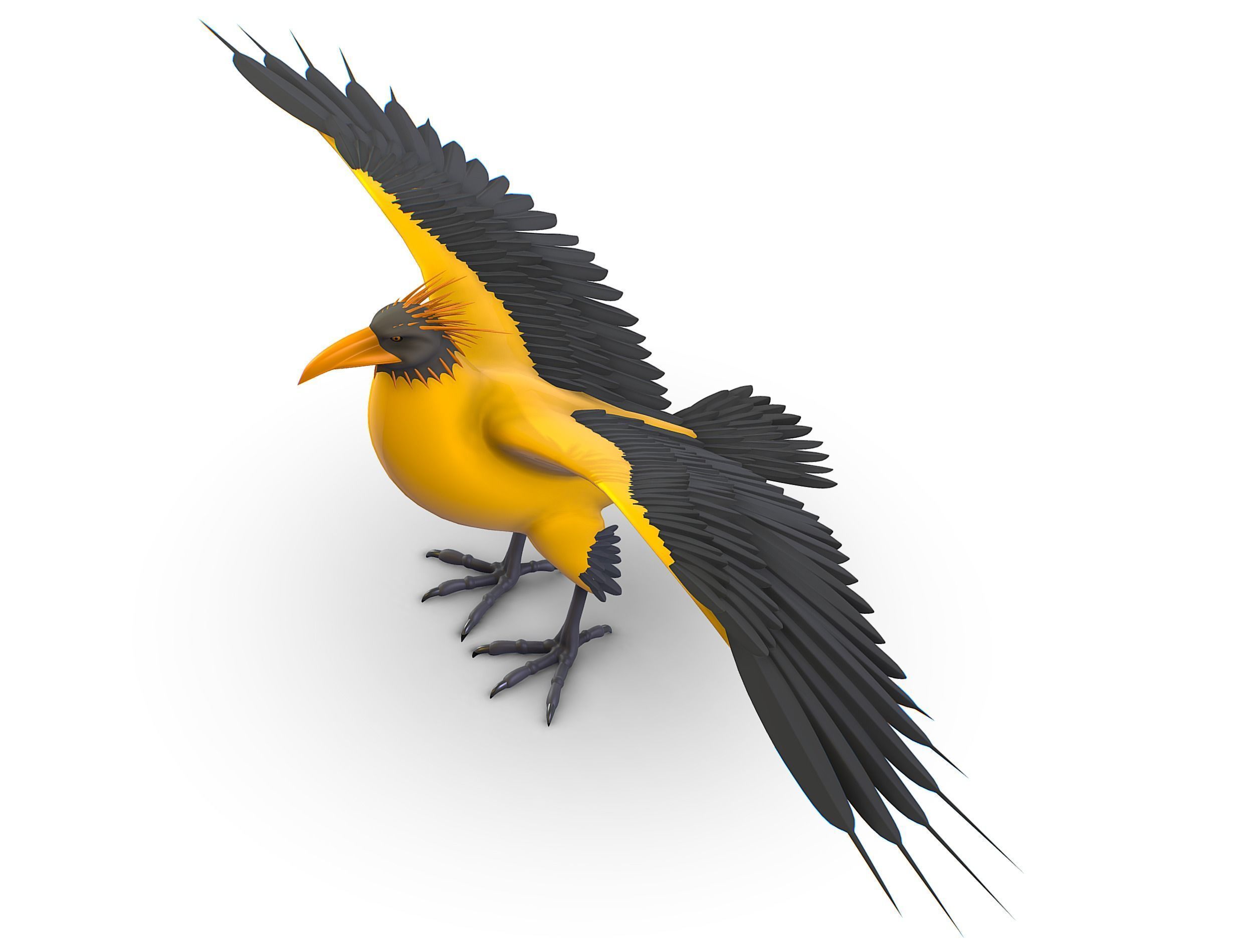 High Poly the Mythical Bird Predator Roc Low-poly 3D model_5