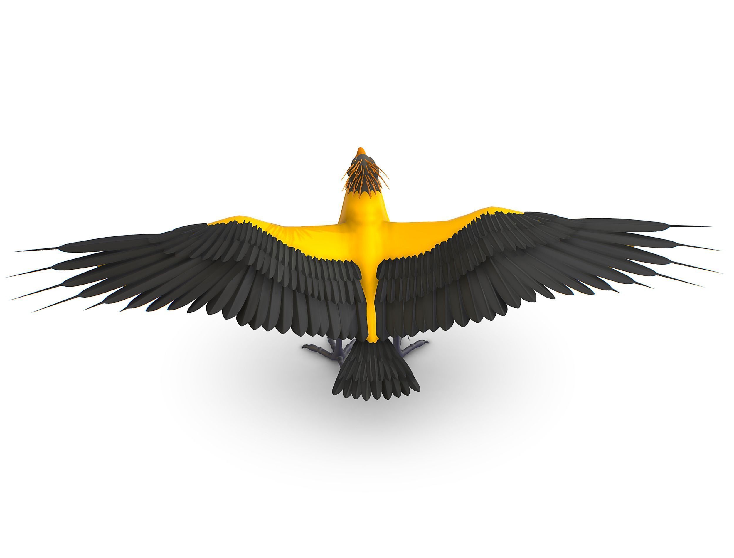 High Poly the Mythical Bird Predator Roc Low-poly 3D model_10