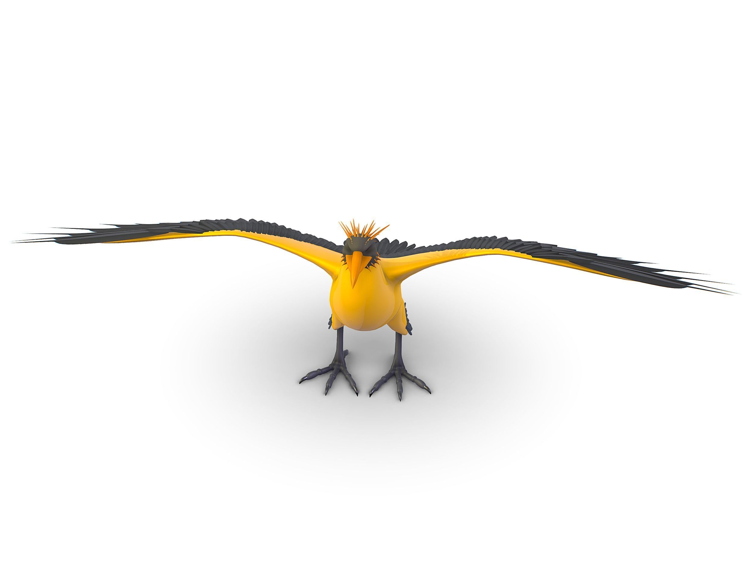 High Poly the Mythical Bird Predator Roc Low-poly 3D model_3