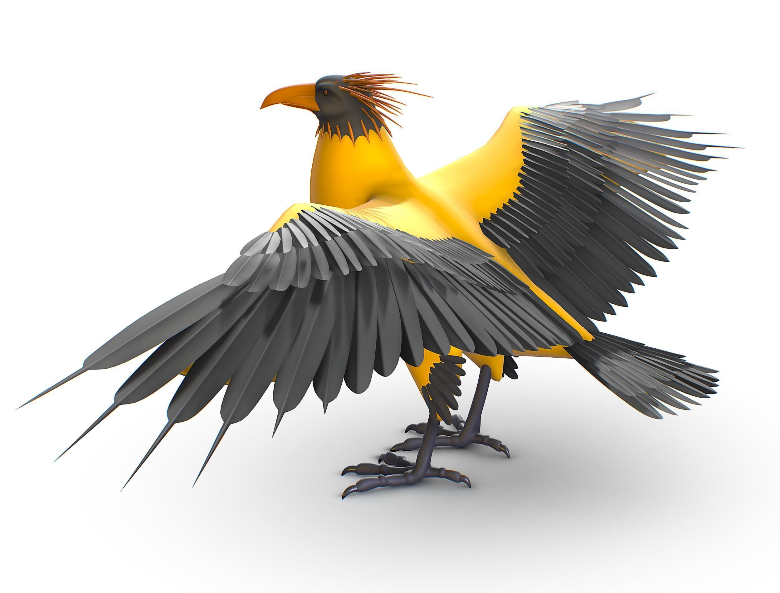 High Poly the Mythical Bird Predator Roc Low-poly 3D model_17