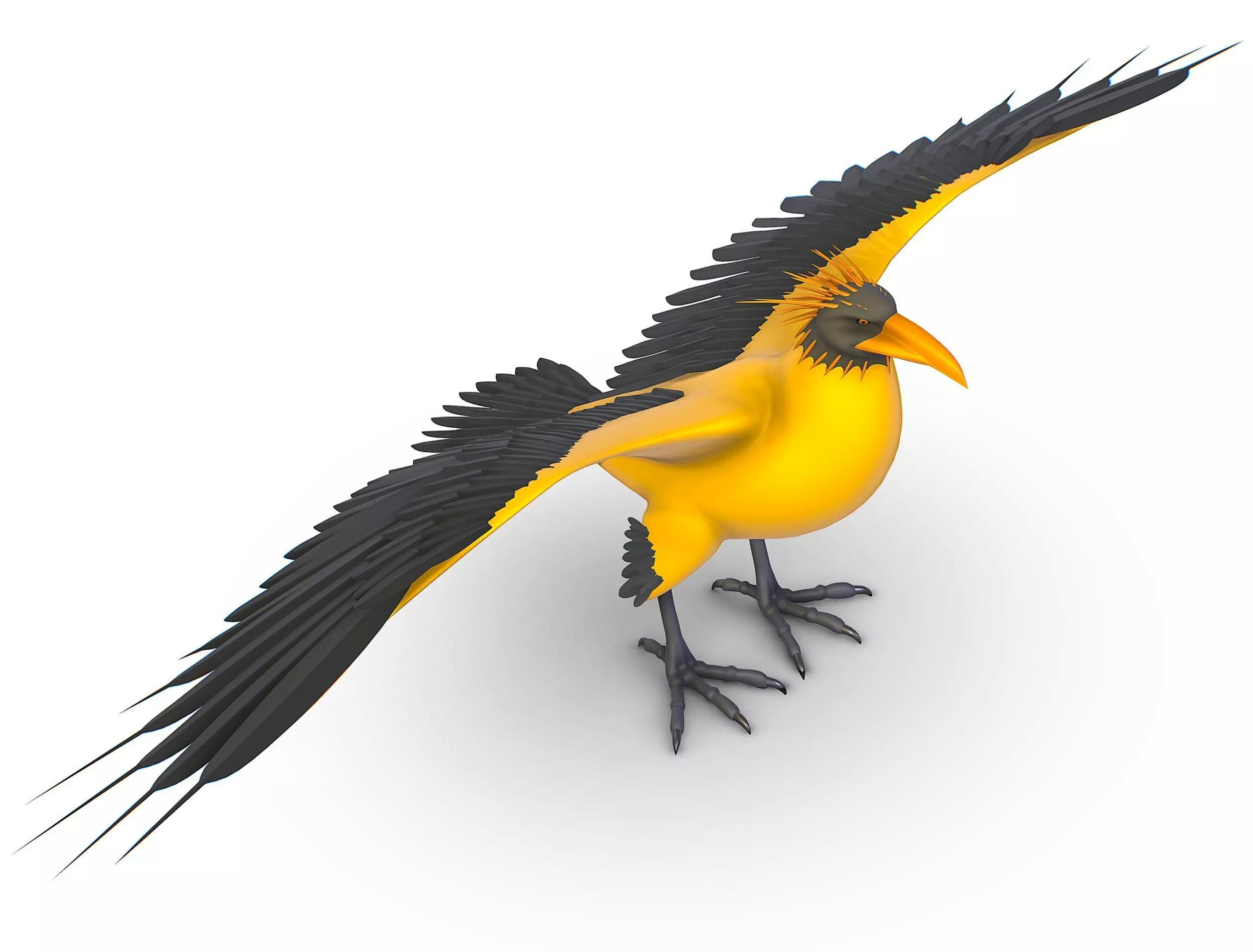 High Poly the Mythical Bird Predator Roc Low-poly 3D model_0