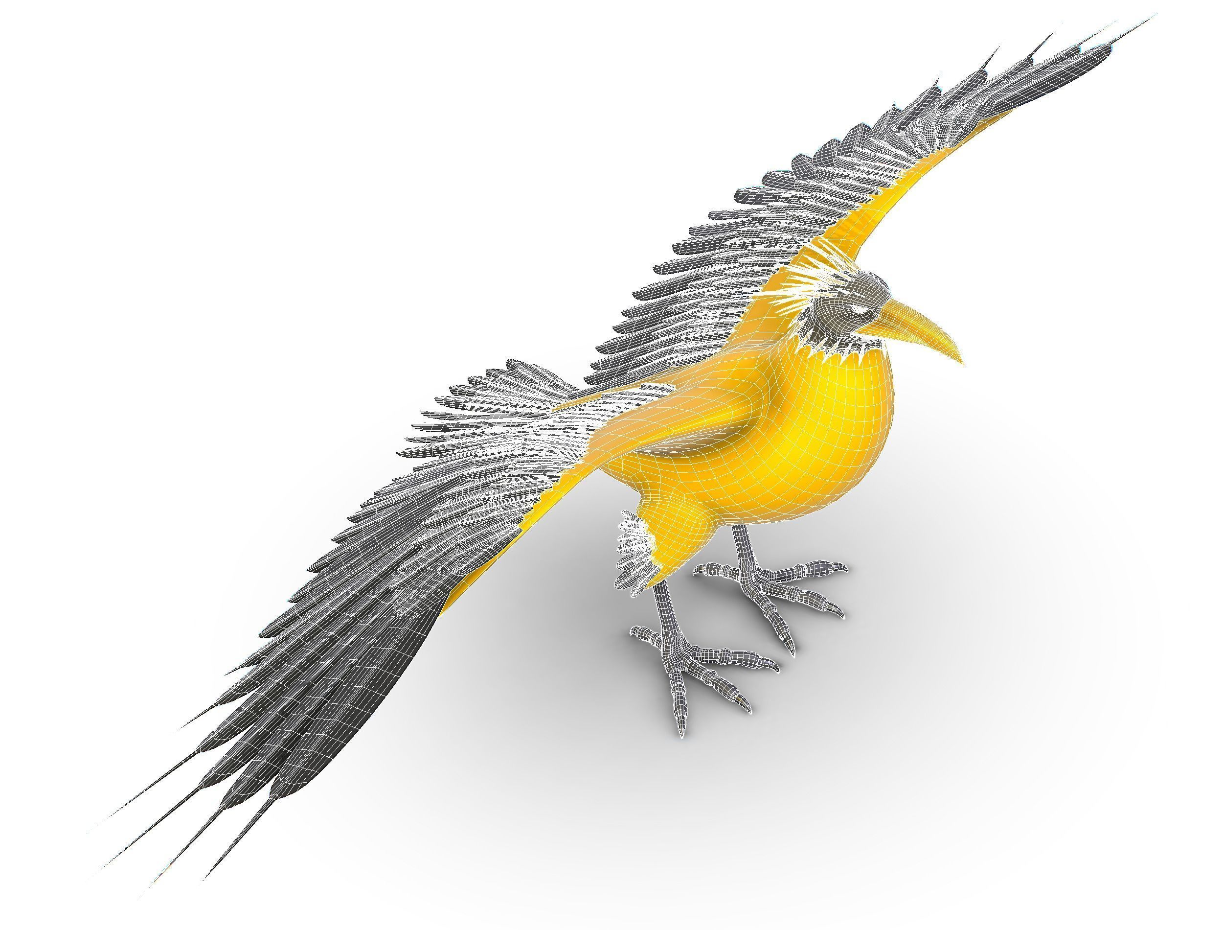 High Poly the Mythical Bird Predator Roc Low-poly 3D model_19