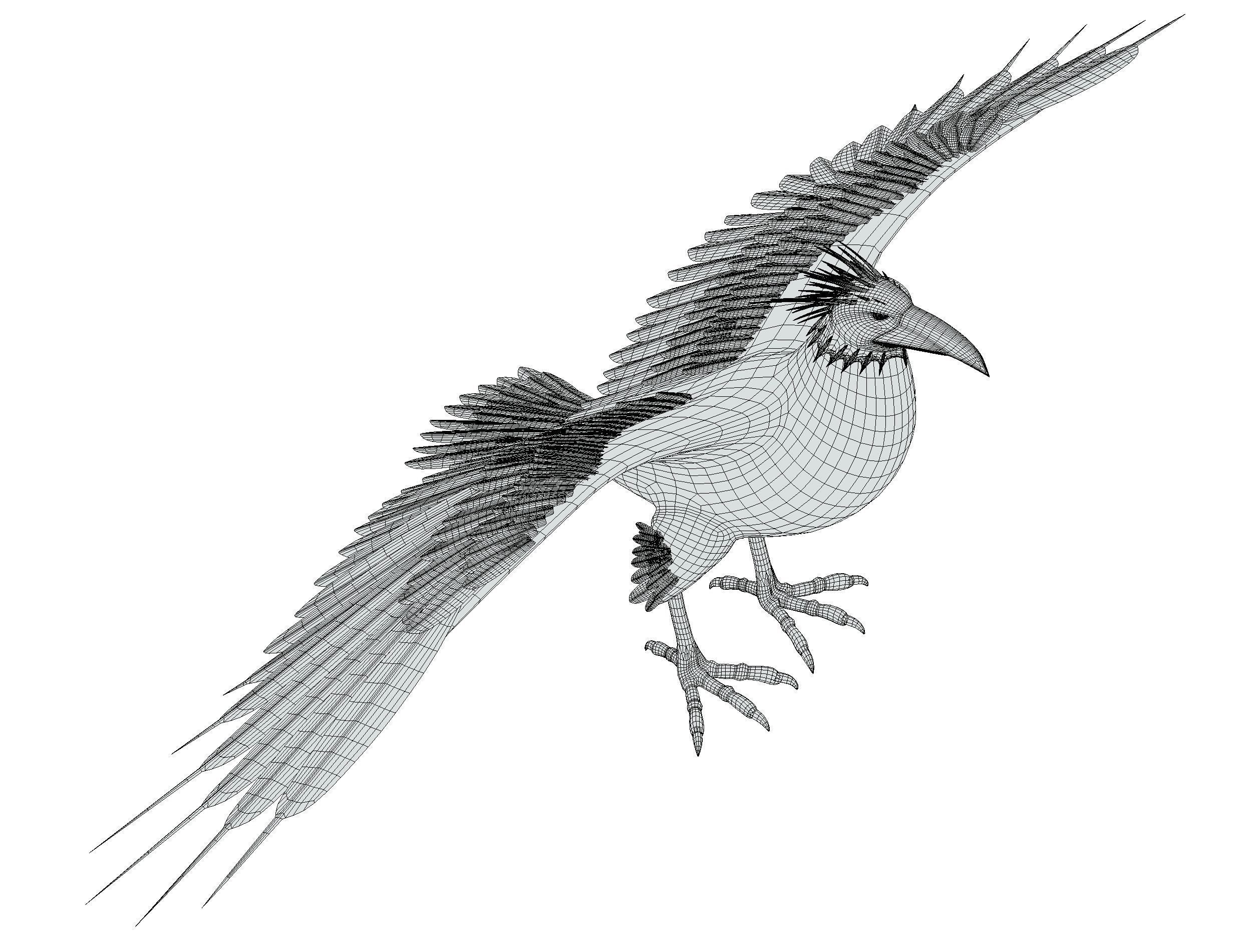 High Poly the Mythical Bird Predator Roc Low-poly 3D model_22