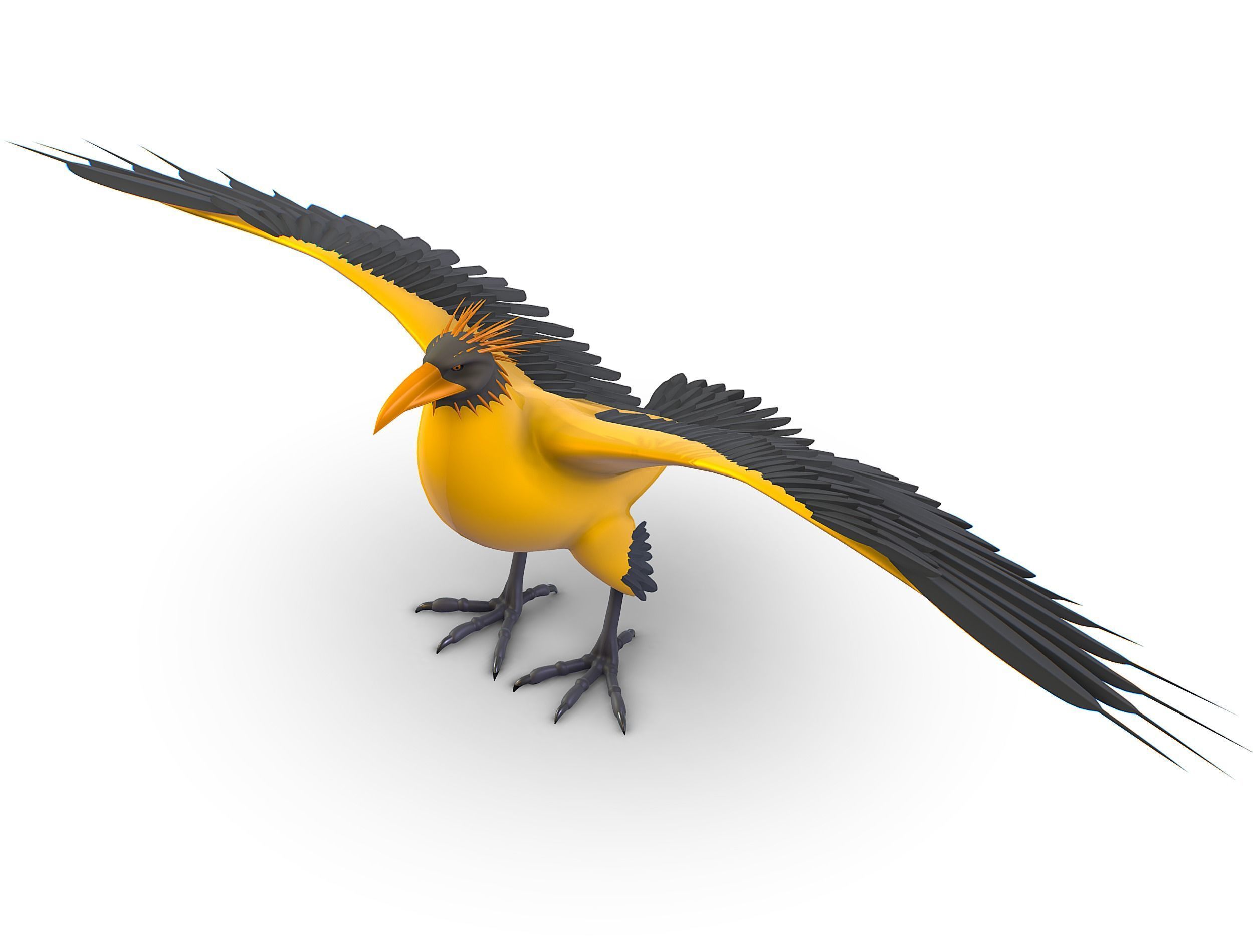 High Poly the Mythical Bird Predator Roc Low-poly 3D model_4