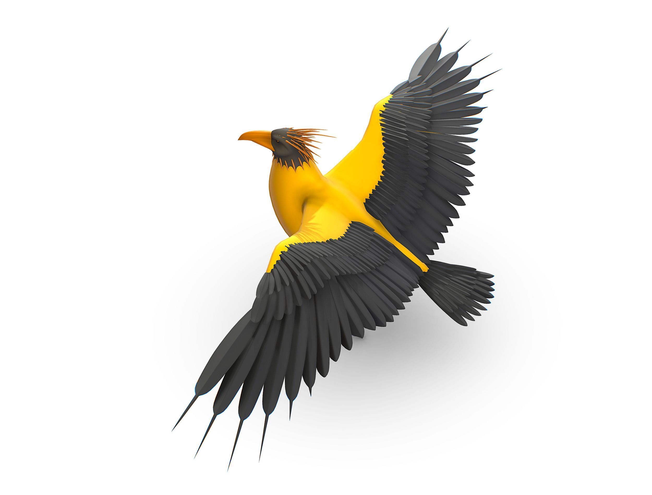 High Poly the Mythical Bird Predator Roc Low-poly 3D model_7