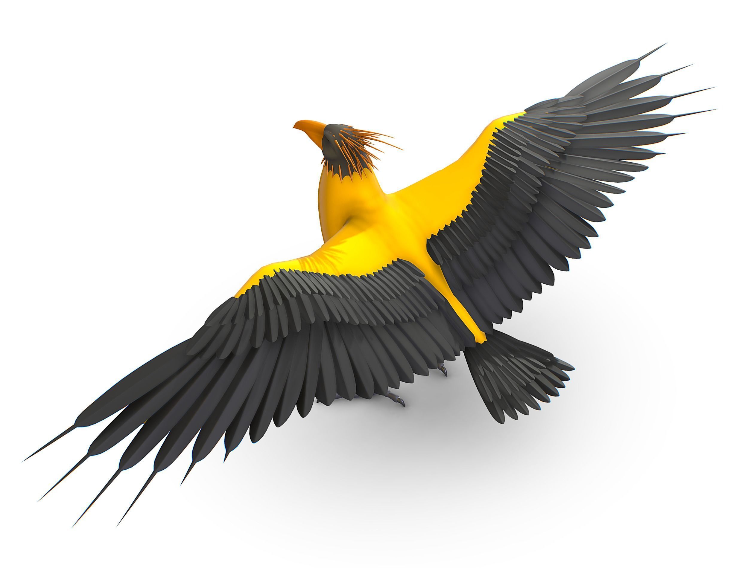 High Poly the Mythical Bird Predator Roc Low-poly 3D model_8