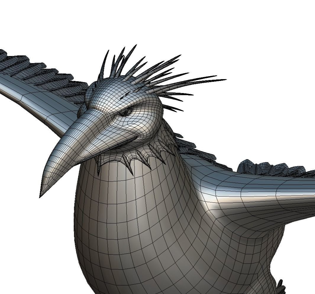 High Poly the Mythical Bird Predator Roc Low-poly 3D model_23