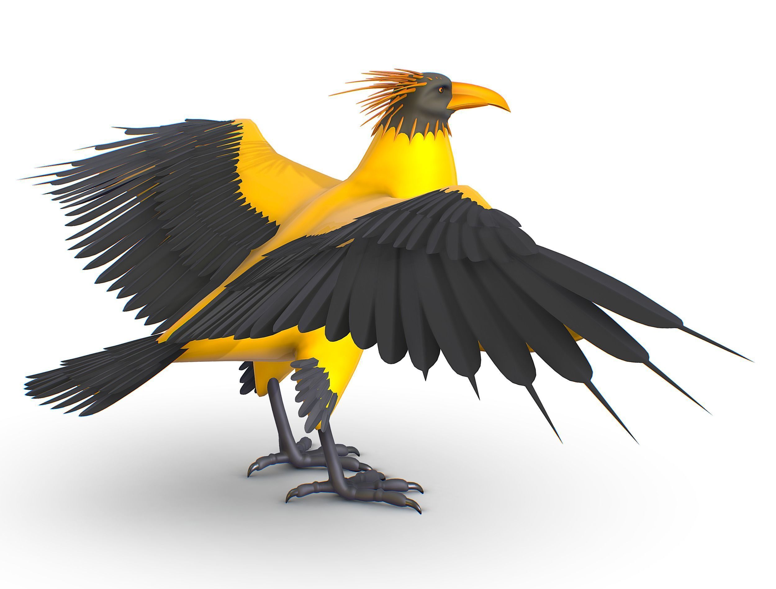 High Poly the Mythical Bird Predator Roc Low-poly 3D model_18