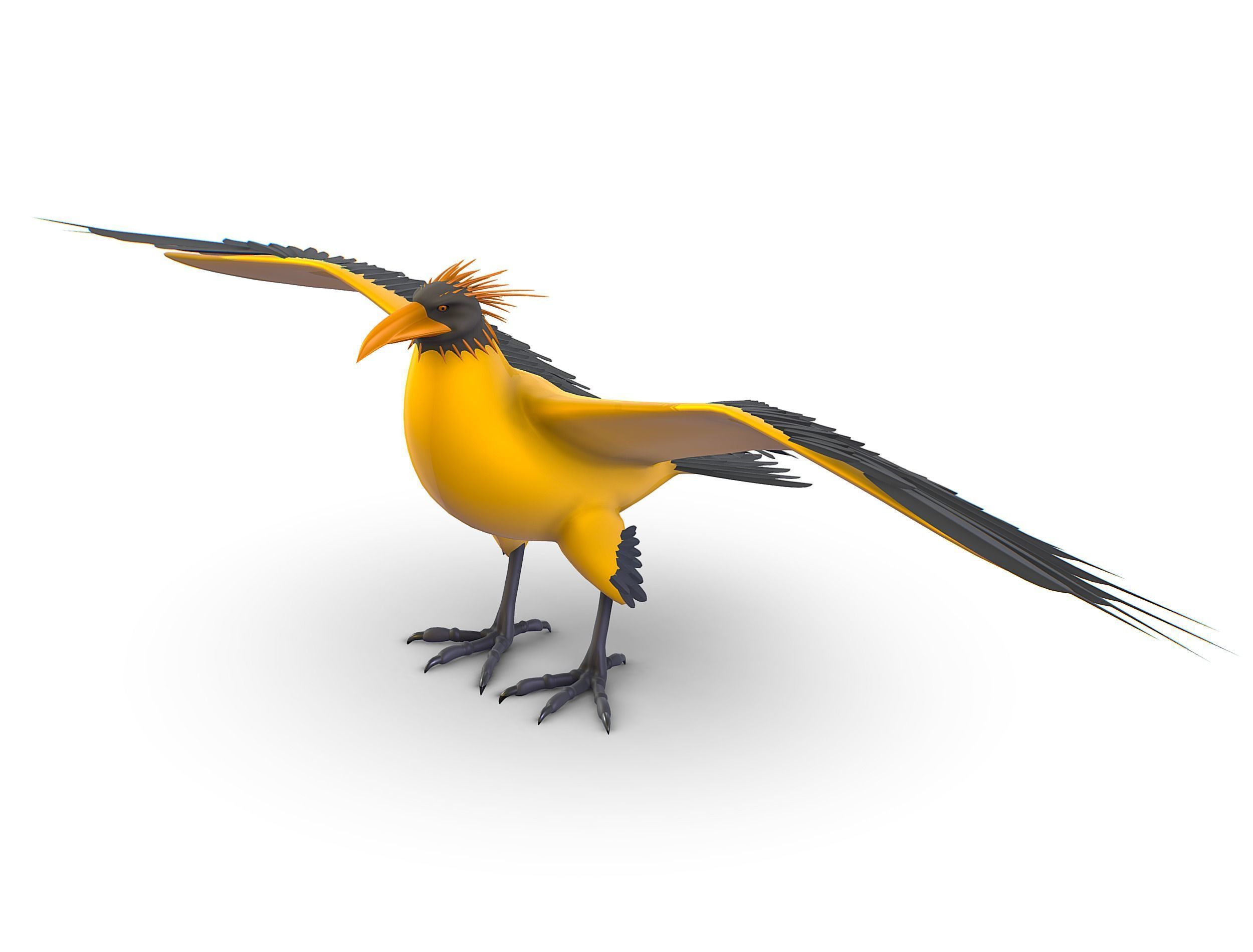 High Poly the Mythical Bird Predator Roc Low-poly 3D model_16