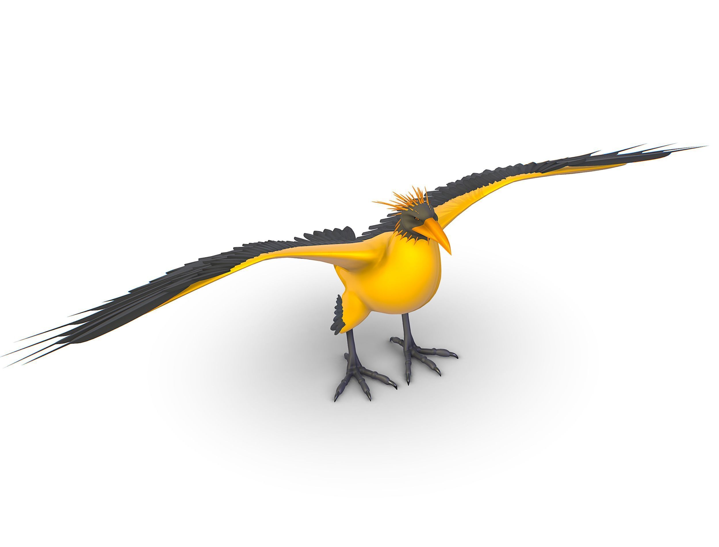 High Poly the Mythical Bird Predator Roc Low-poly 3D model_1