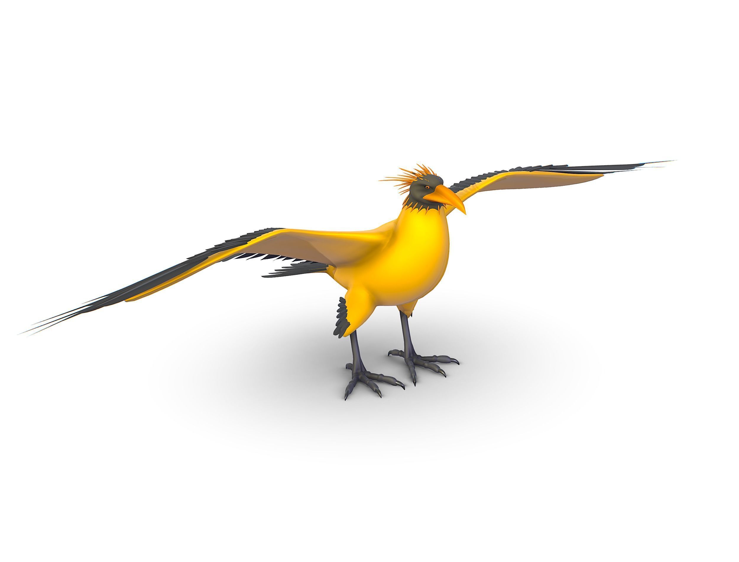 High Poly the Mythical Bird Predator Roc Low-poly 3D model_15