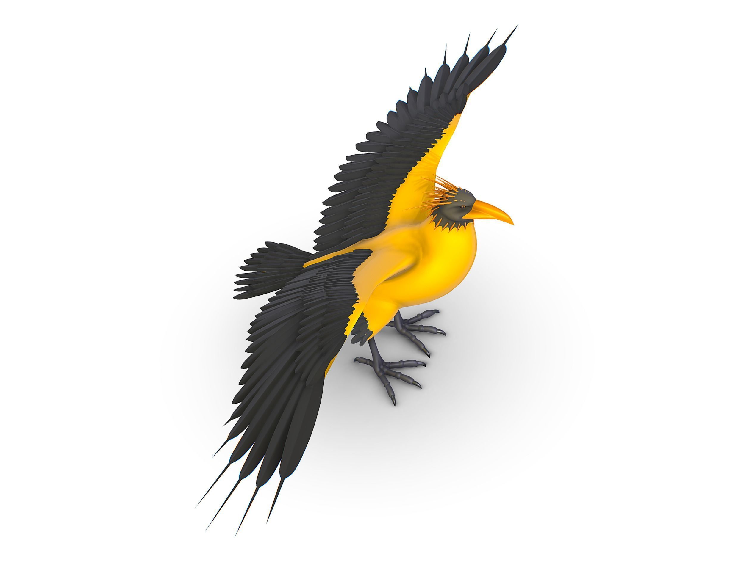High Poly the Mythical Bird Predator Roc Low-poly 3D model_14