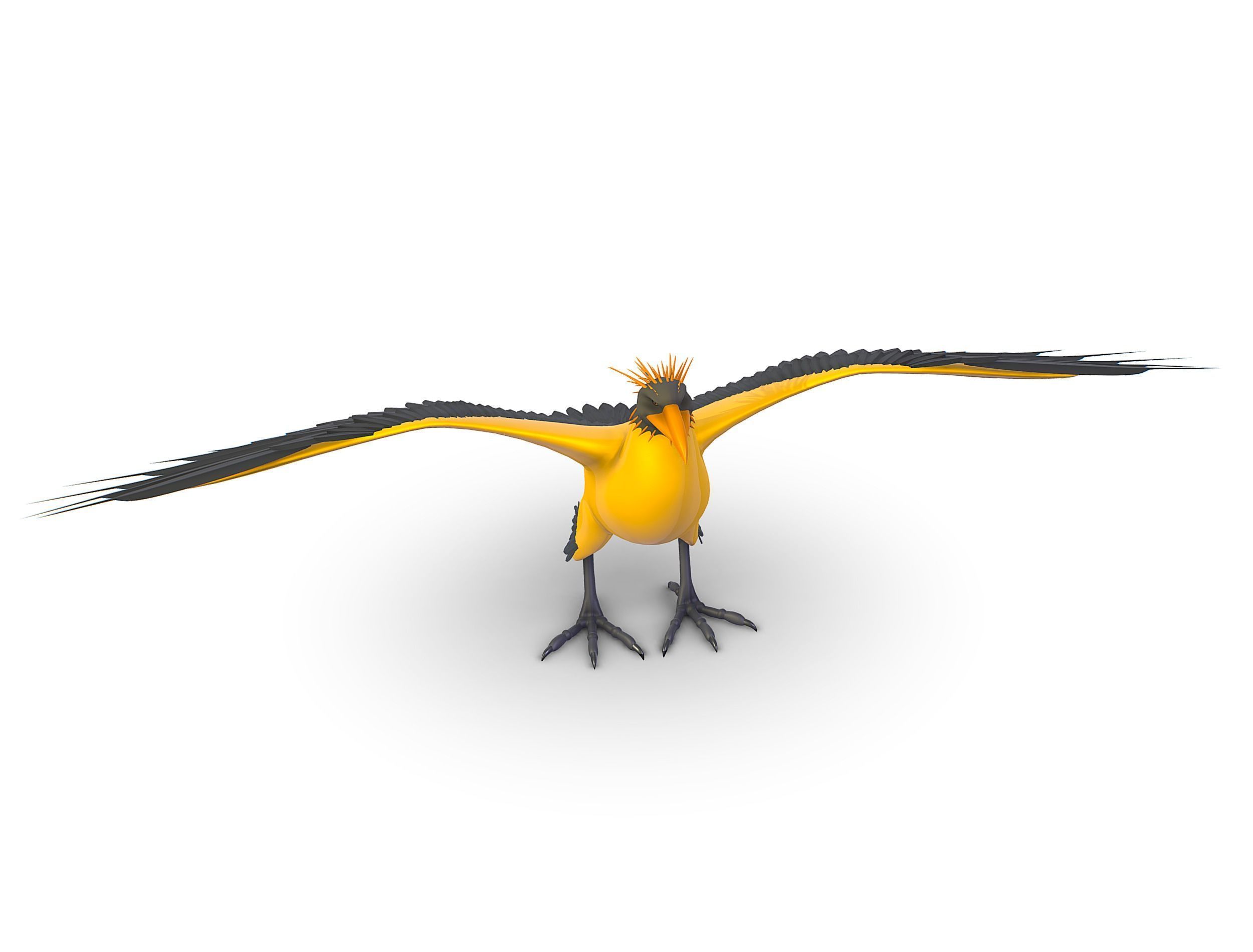 High Poly the Mythical Bird Predator Roc Low-poly 3D model_2