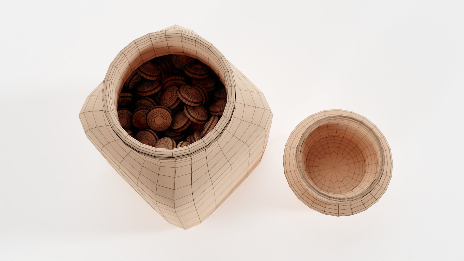 Glass Jar with Mixed Fruit Drops 3D model_4