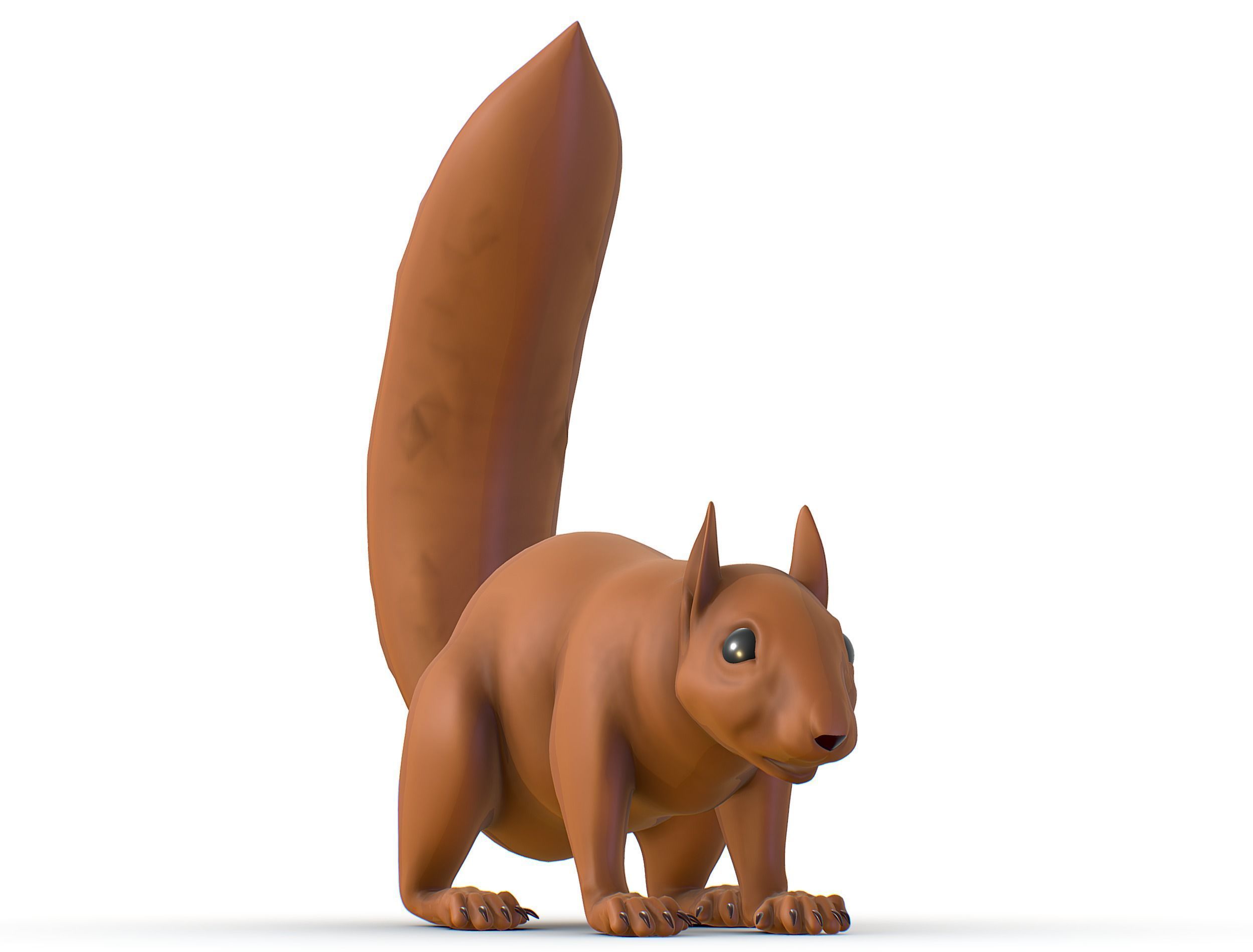 High Poly Forest Wild Red Squirrel Low-poly 3D model_1