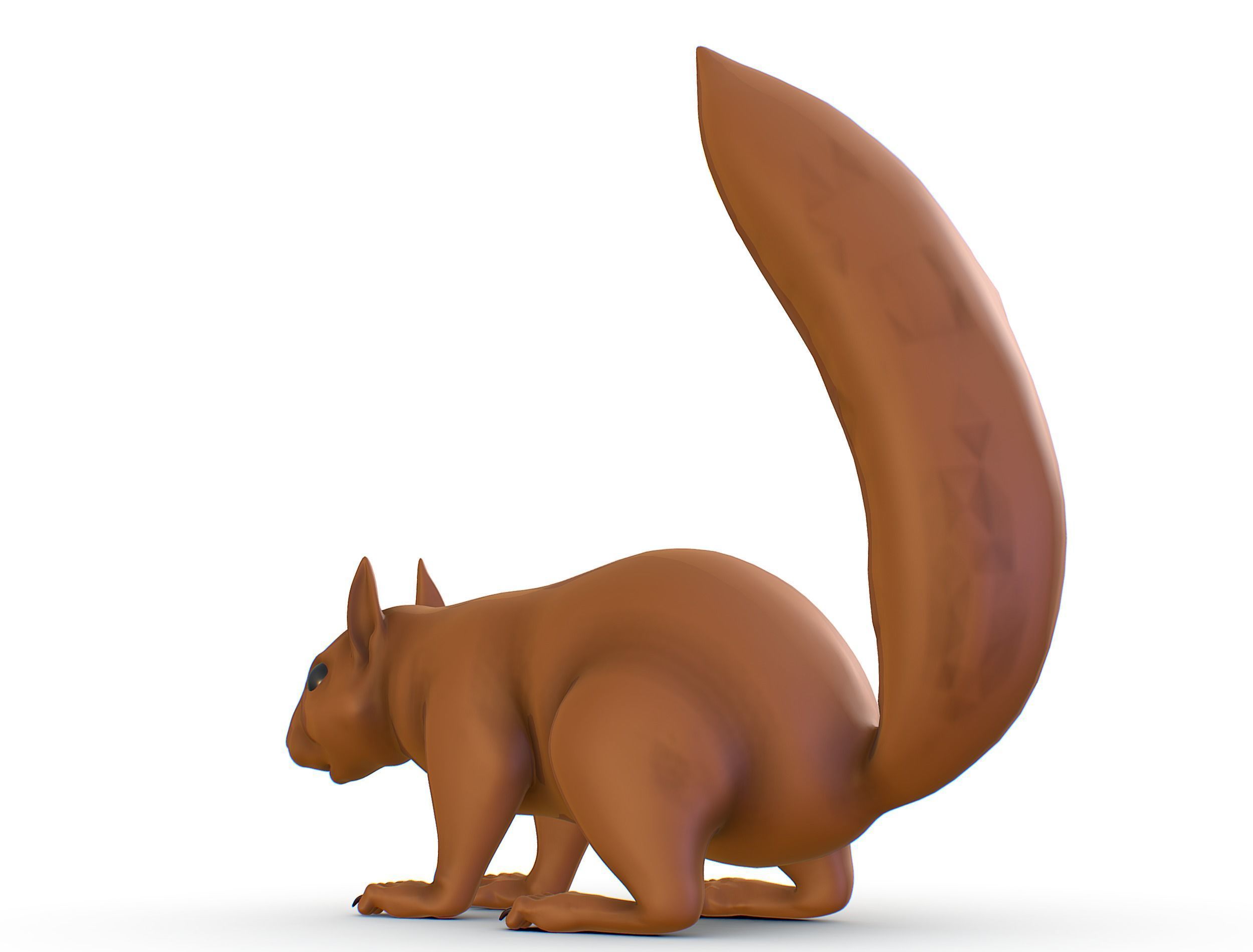 High Poly Forest Wild Red Squirrel Low-poly 3D model_7