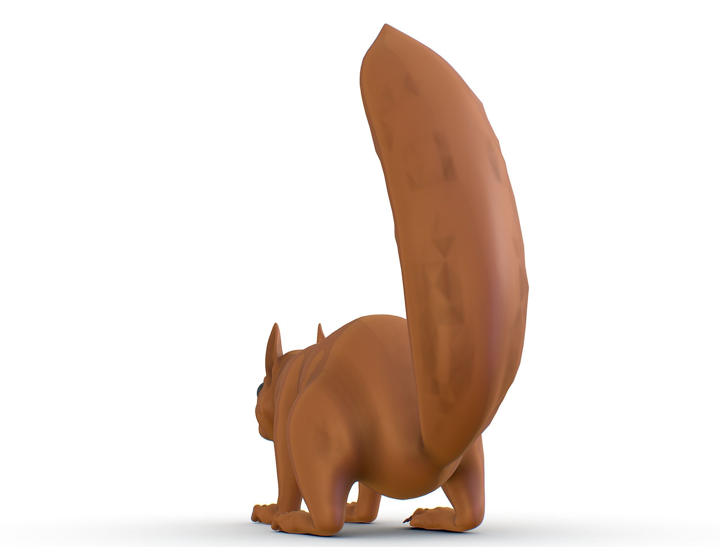 High Poly Forest Wild Red Squirrel Low-poly 3D model_8