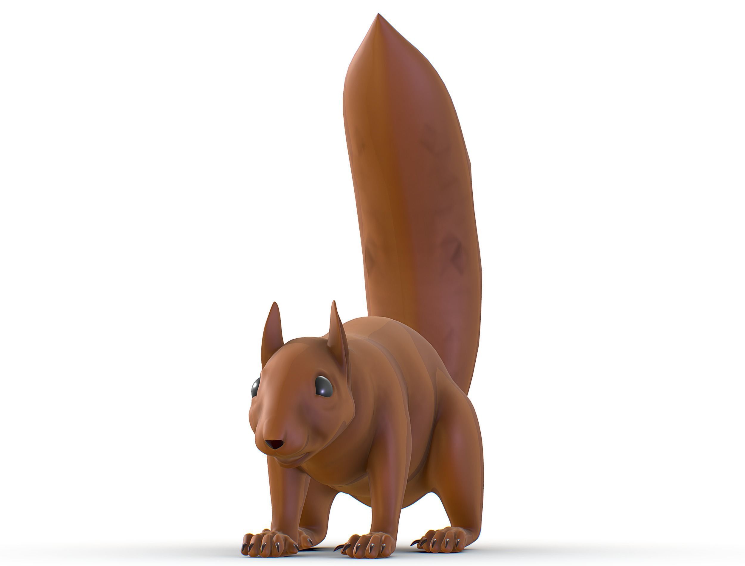 High Poly Forest Wild Red Squirrel Low-poly 3D model_3