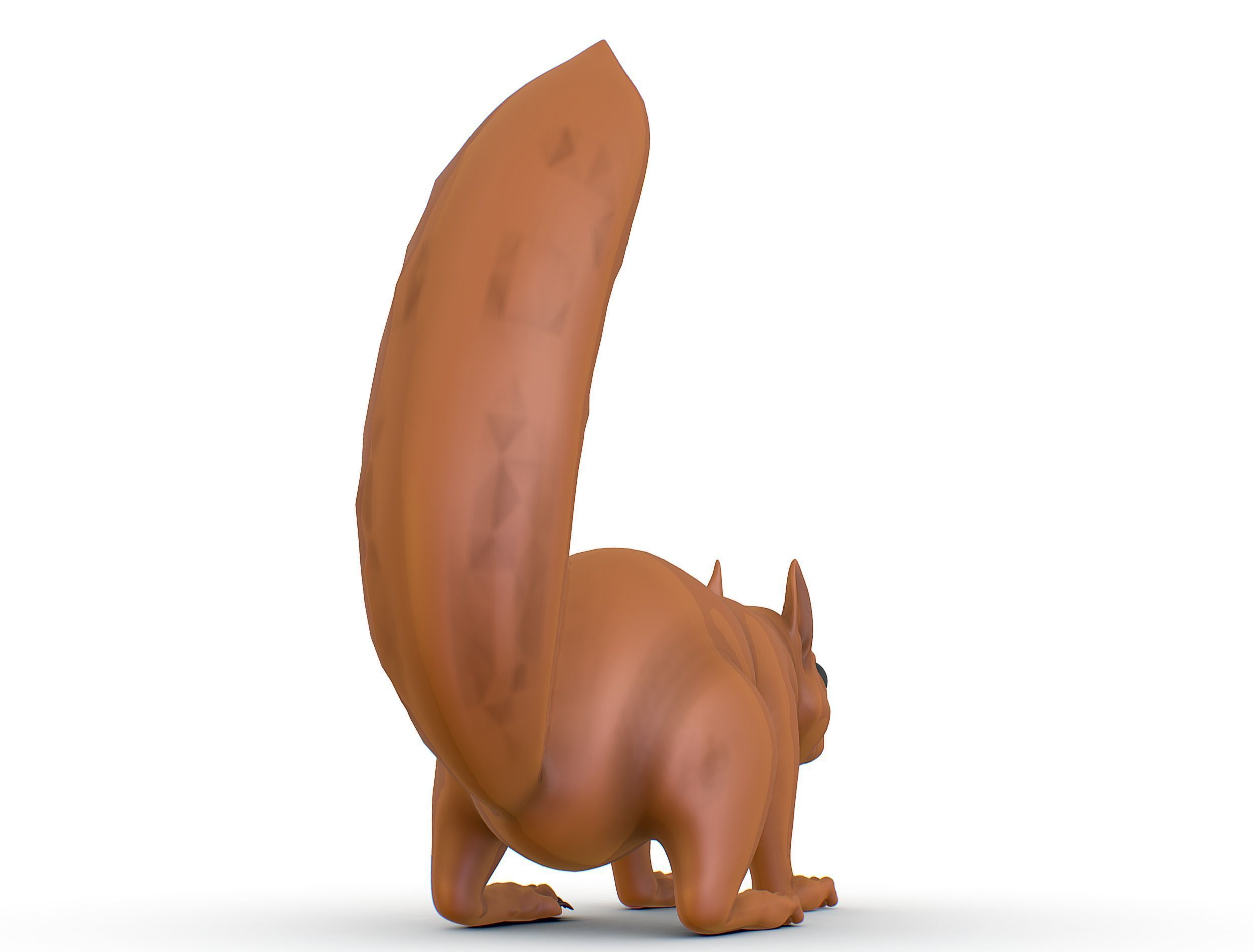 High Poly Forest Wild Red Squirrel Low-poly 3D model_10
