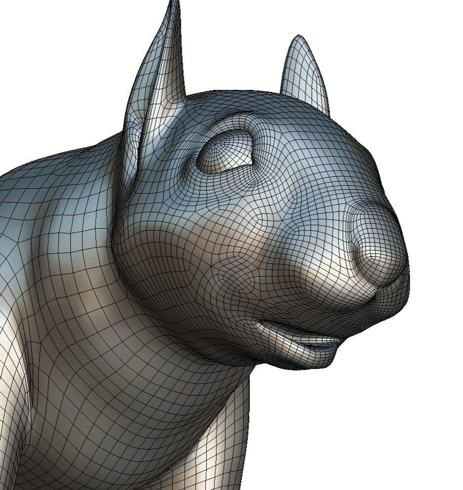 High Poly Forest Wild Red Squirrel Low-poly 3D model_26