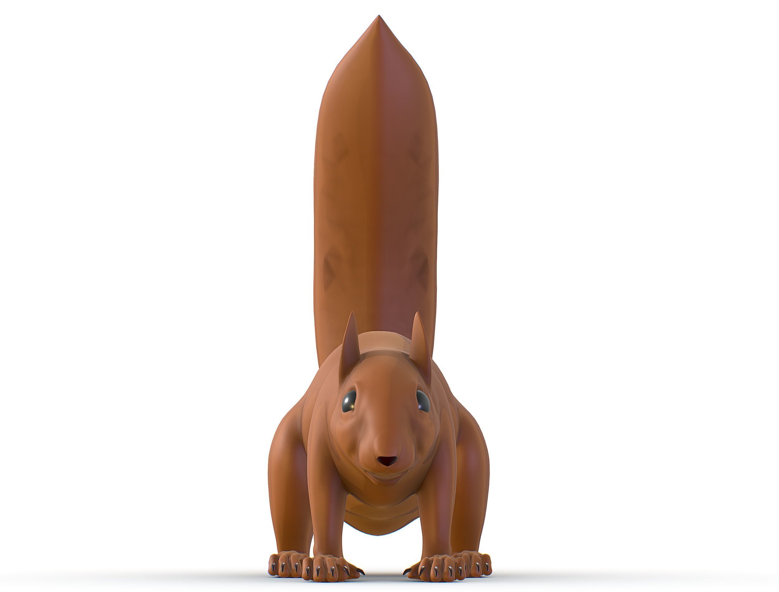 High Poly Forest Wild Red Squirrel Low-poly 3D model_2