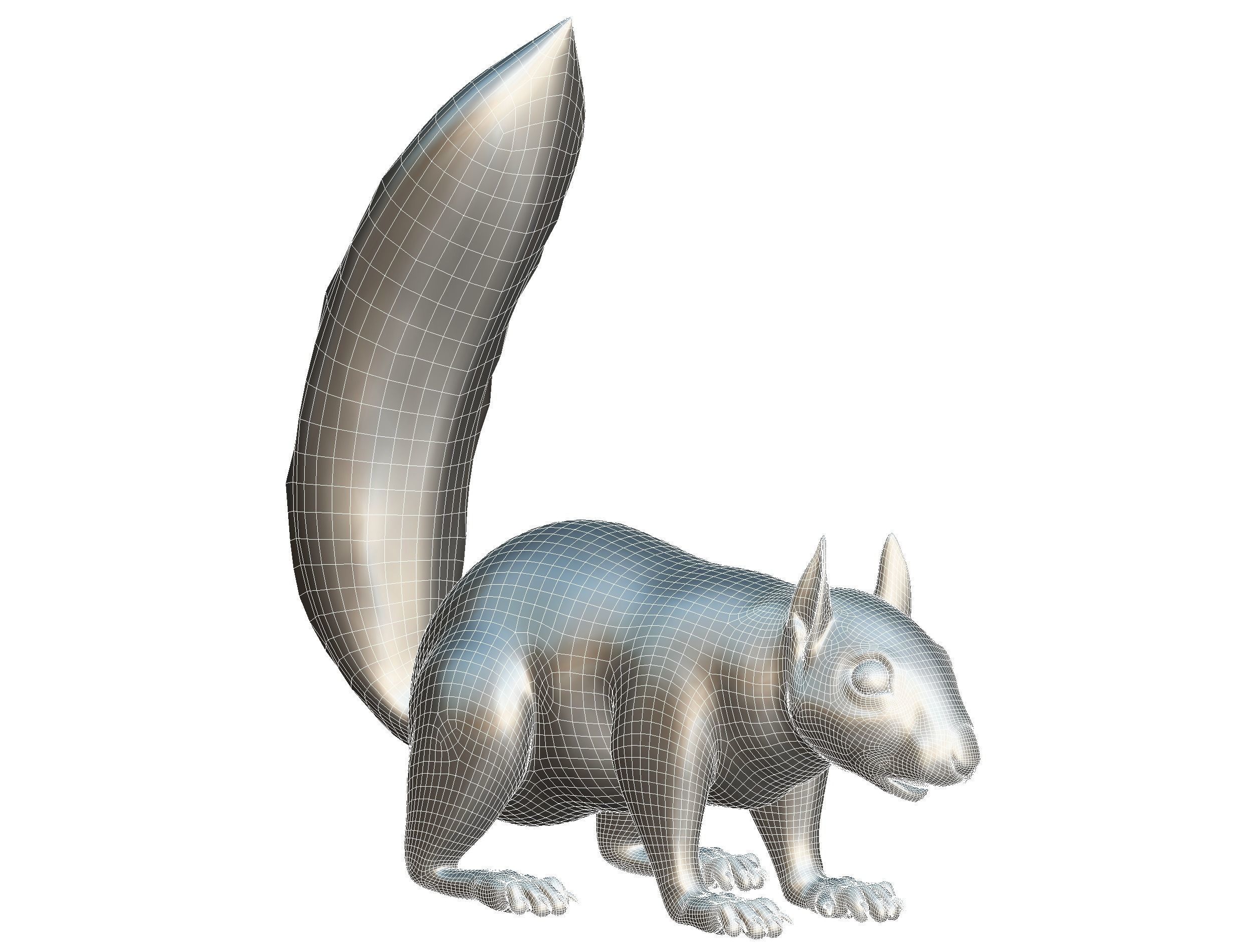 High Poly Forest Wild Red Squirrel Low-poly 3D model_23