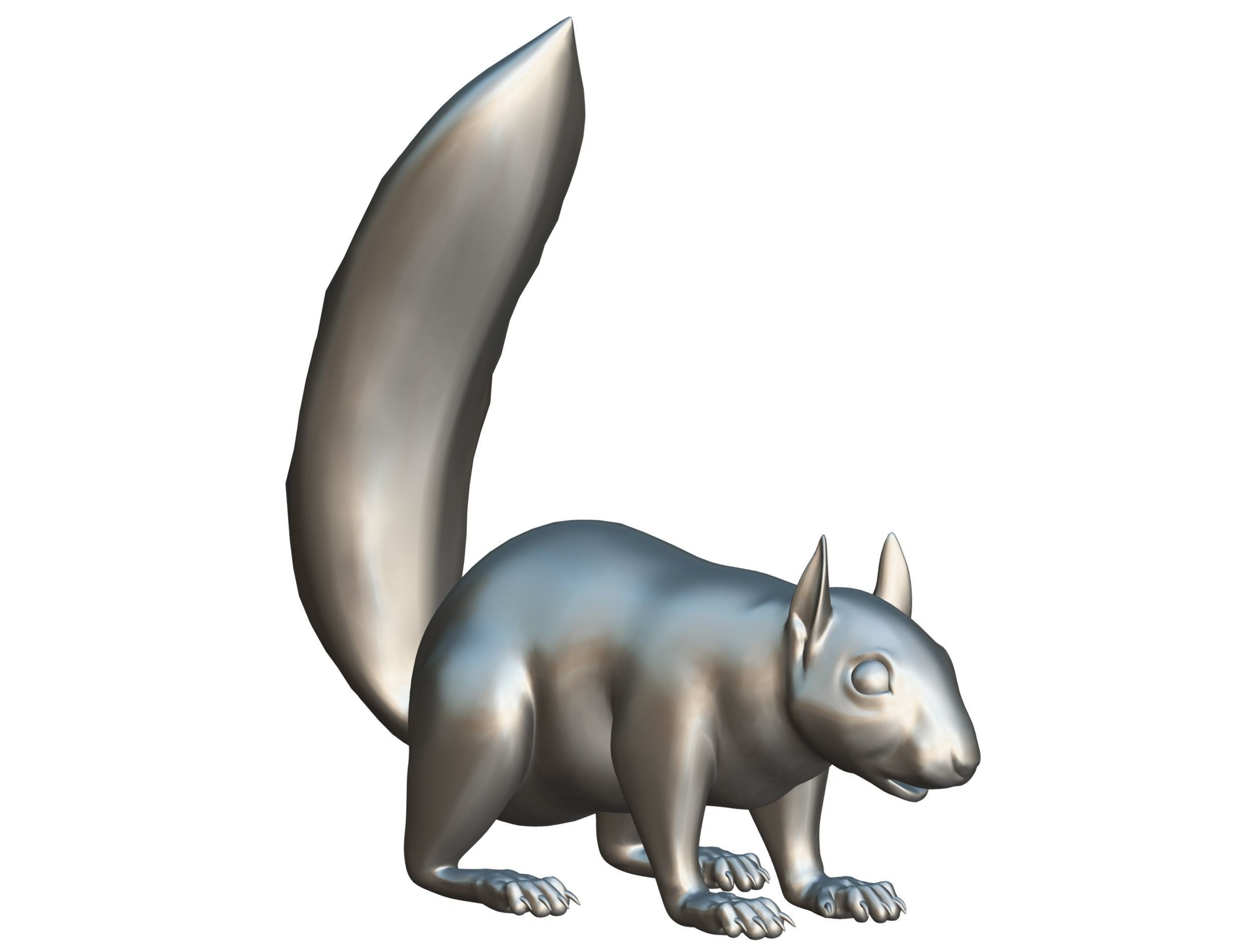 High Poly Forest Wild Red Squirrel Low-poly 3D model_24