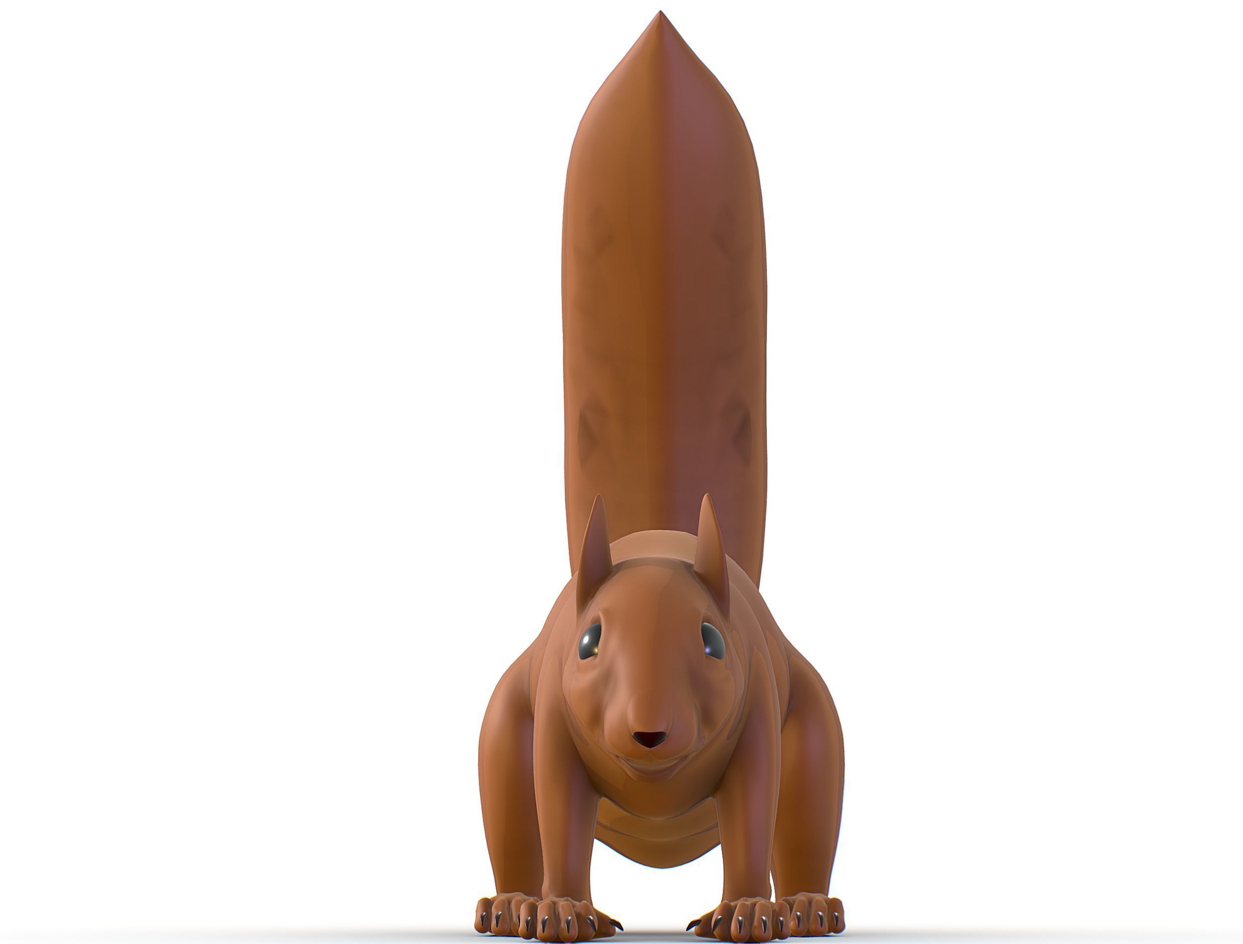 High Poly Forest Wild Red Squirrel Low-poly 3D model_18