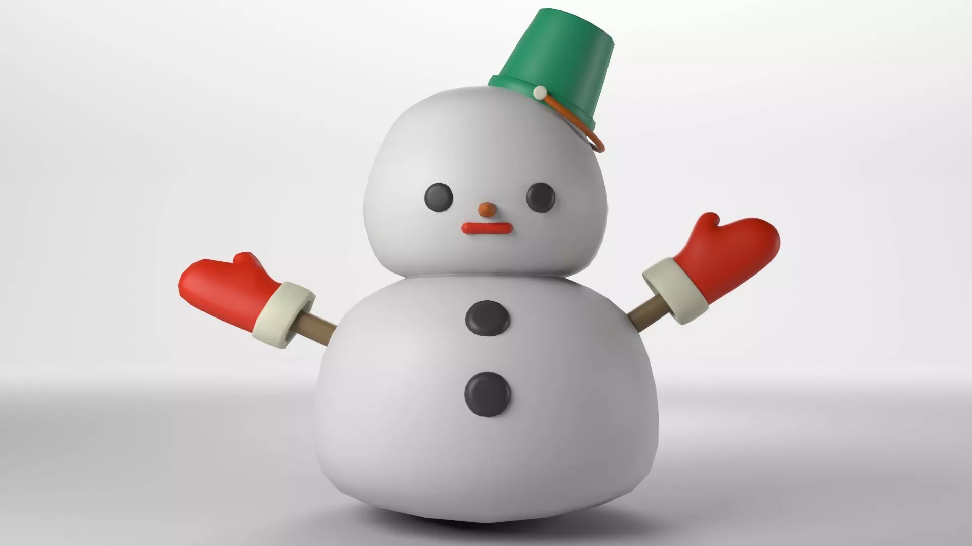 First Snow Man Model 3D model Low poly - Cute Snow Man VR / AR / low-poly | CGTrader