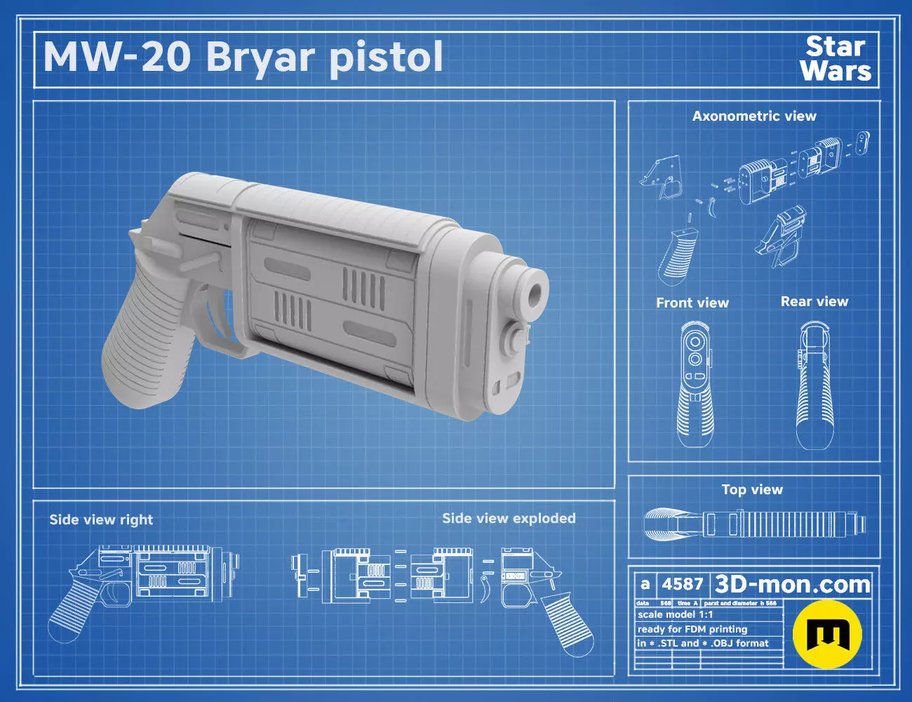 MW-20 Bryar Pistol Free 3D print model
