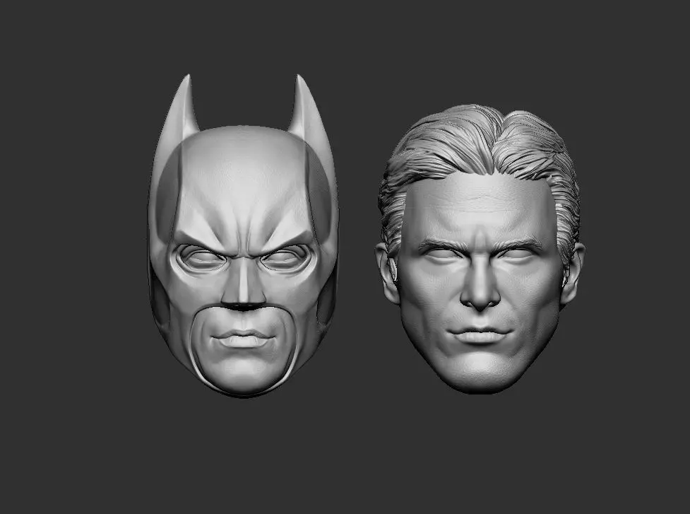 Batman Bale - Headsculpt for Action Figures 3D print model 3D print model_0