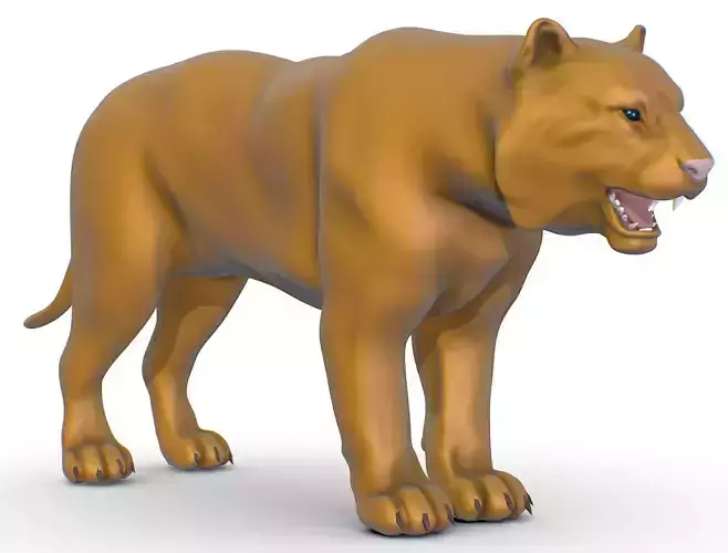 High Poly Model A Realistic Tiger Low-poly 3D model