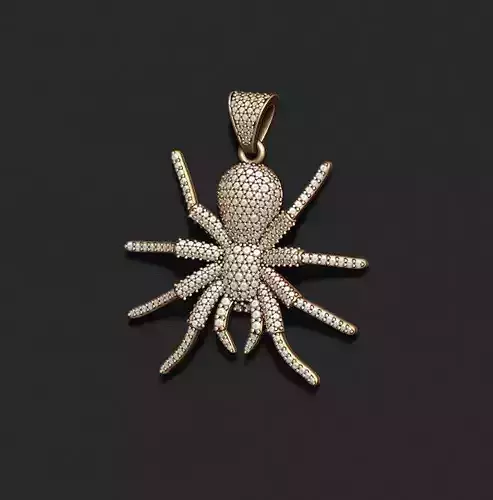 Spider with gems pendant