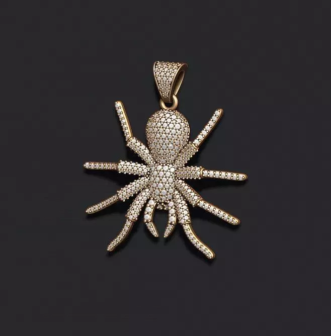 Spider with gems pendant 3D print model